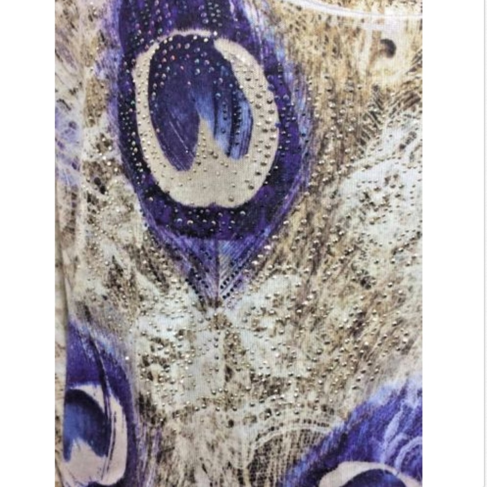 New Directions ND Womens Embellished Peacock Large - Picture 4 of 8